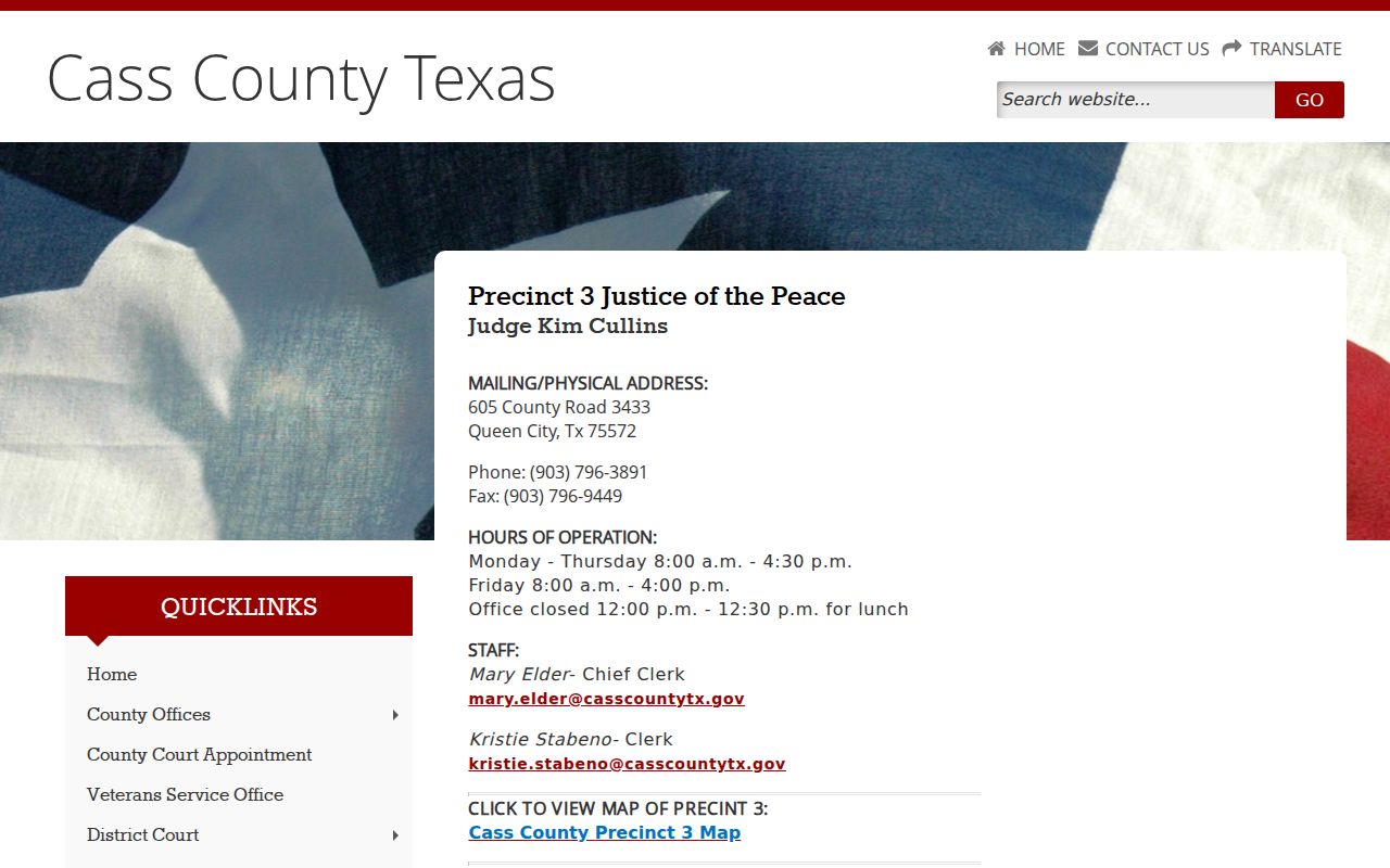Cass County JP3 forms and online payment link