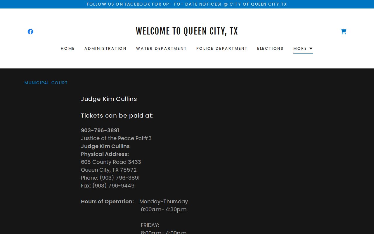 Queen City Municipal Court contact and payment channel information